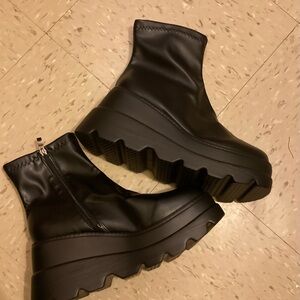 Black Platform Ankle Boots